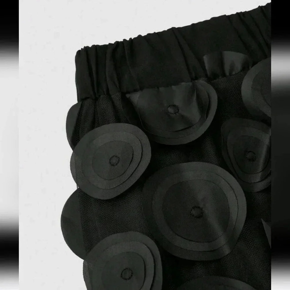 Women's Floral Embroidered Mesh Wide Leg Pants - Picture 5 of 6